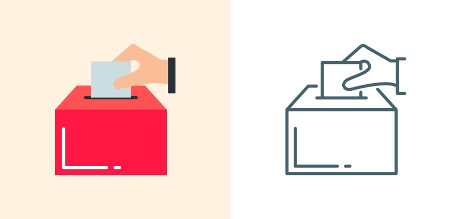 Election,Box,Icon,Flat,And,Linear,Style