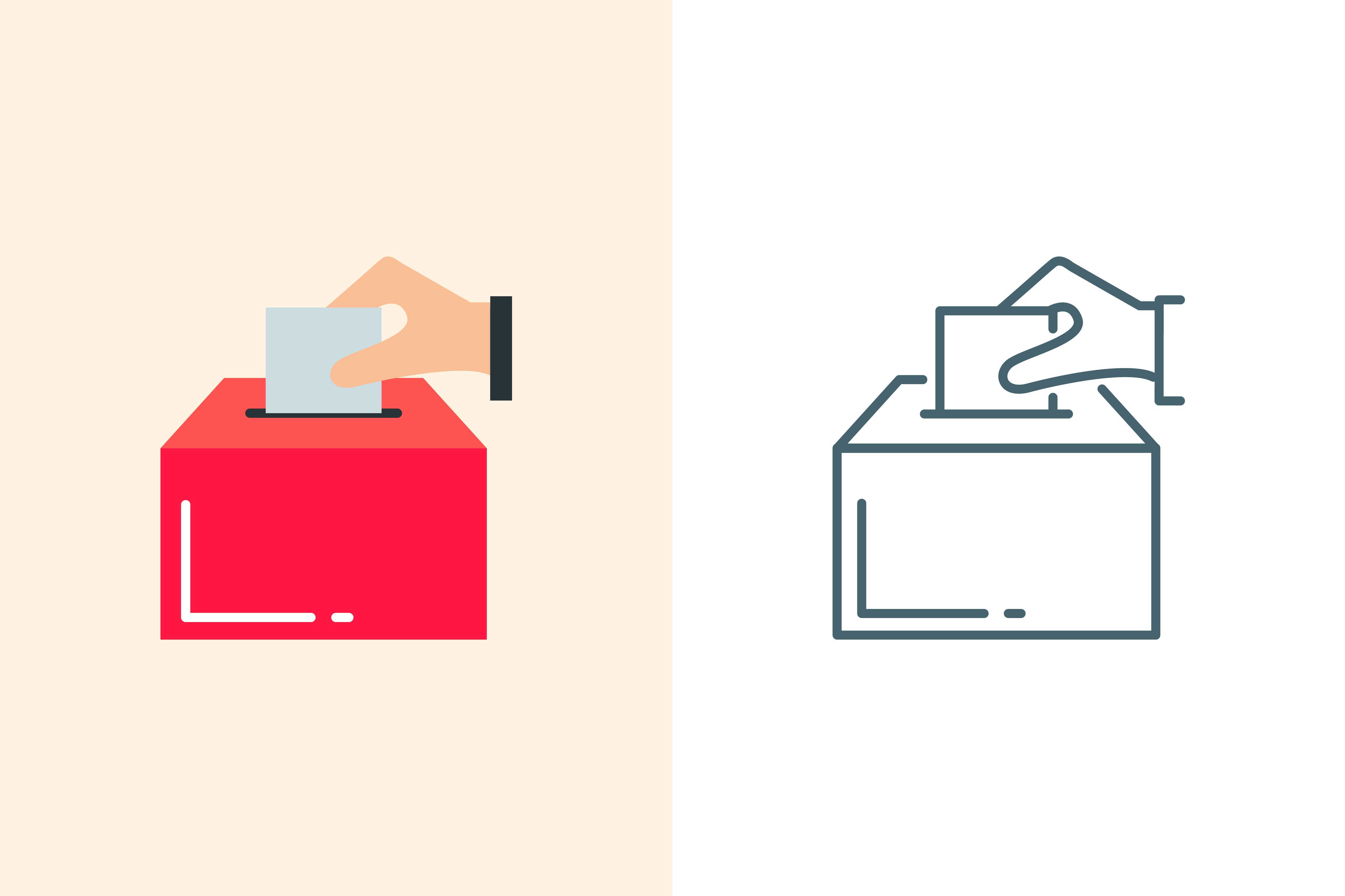 Election,Box,Icon,Flat,And,Linear,Style Election,Box,Icon,Flat,And,Linear,Style